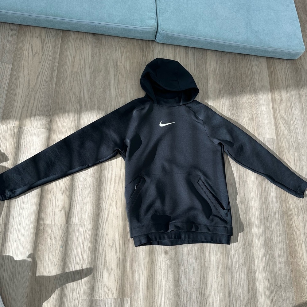 Nike Black Hoodie with White Swoosh